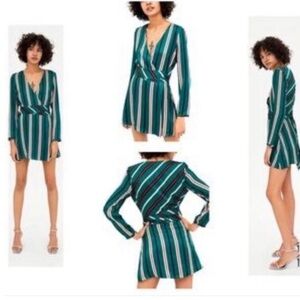 Zara Striped V-Neck Wrap Dress